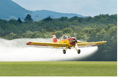 plane spraying field